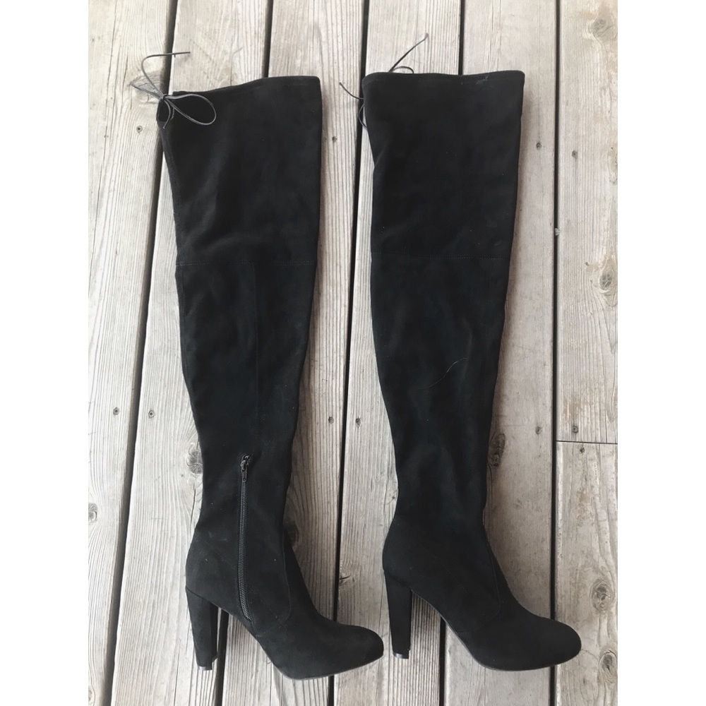 Black thigh high boots